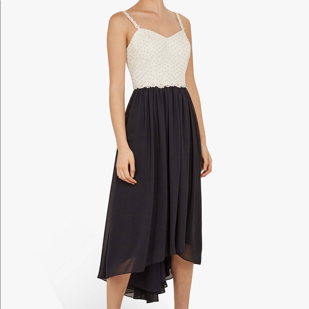 NWT Ted Baker Rosemary Daisy Dip Hem Midi Dress